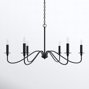 Ableton 6 Light Metal Dimmable Chandelier 